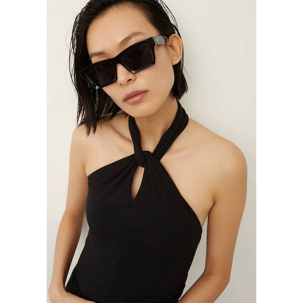 Veronica Beard Black Halter Twist Neck Blouse - Picture 4 of 13